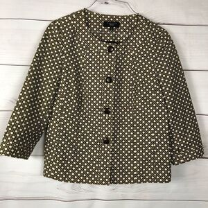 Talbots button front jacket size 10 Petite cream Brown